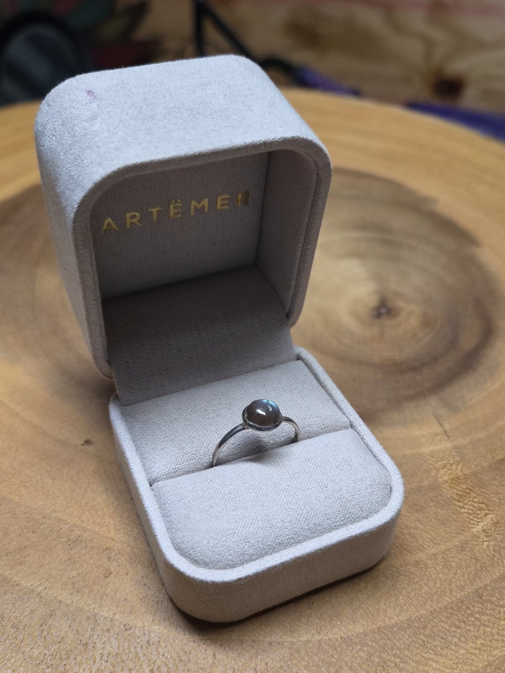 Vintage Natural Labradorite Solitaire Ring in 925 Sterling Silver Size 7 - Picture 7 of 7